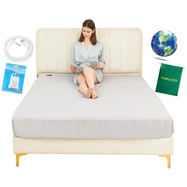 Grounding Fitted Sheets 5% Pure Silver Fiber and 95% Cotton for Improved Sleep Reduced Stress Anxiety (Gray, King)