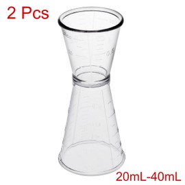 uxcell 2 Pcs Double Clear Plastic Measure Cup for Party Kitchen Tool 40ml/20ml