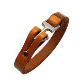 Long tiantian Leather Wrap Bracelet for Men Multilayer Leather Cuff Bracelets Punk Braided Leather Bangle Wristband for friend Husband Gifts (yellow leather2)