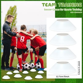 wlilupah 50 Pcs Mini Soccer Cones for Sport Agility Disc Cones Soccer Training for Agility Drills Sports Football Basketball Football Basketball Drills (White)