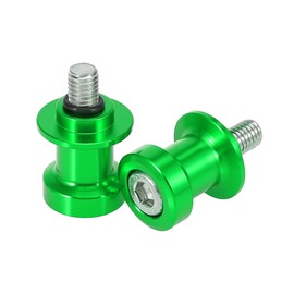 F FIERCE CYCLE 2pcs 8mm Green Aluminum Alloy Motorcycle CNC Swing Arm Spool Slider Stand Shape for Honda