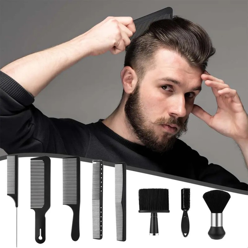 8pzs Cepillo Limpieza De Cabello Para Barbero Peine Barbería