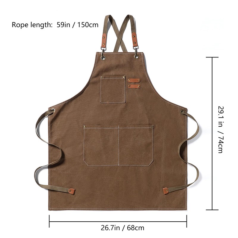 Yoocixu Chef Apron for Men and Women, Heavy Duty Cotton