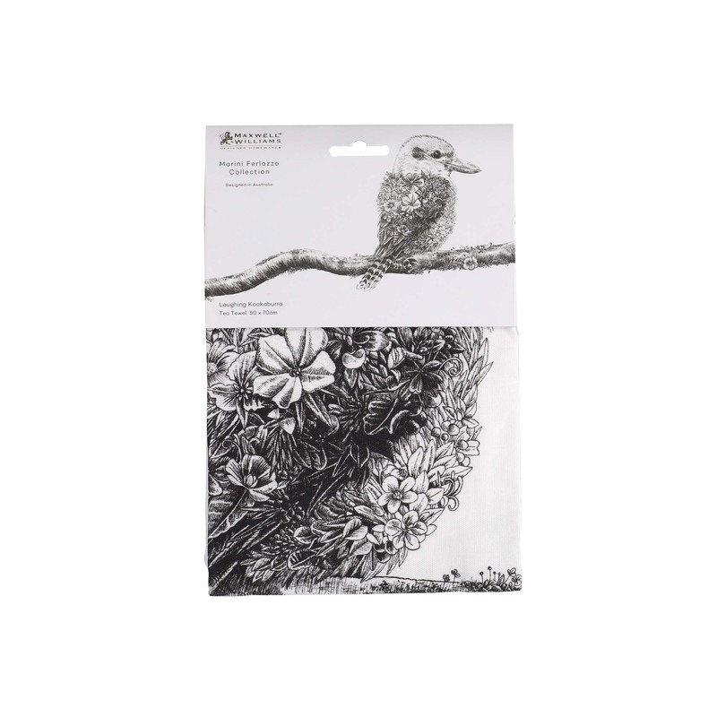 Maxwell & Williams Marini Ferlazzo Tea Towel with Kookaburra Design,