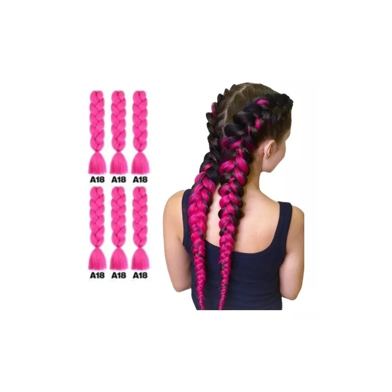 Zhang Hair Paquete De 6 Trenzas Africanas Kanekalon 1 Tono