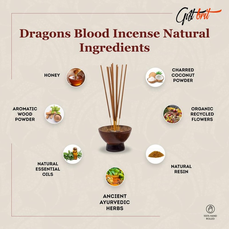 Giftbrit Dragons Blood Natural & Herbal Incense Sticks 100 Sticks
