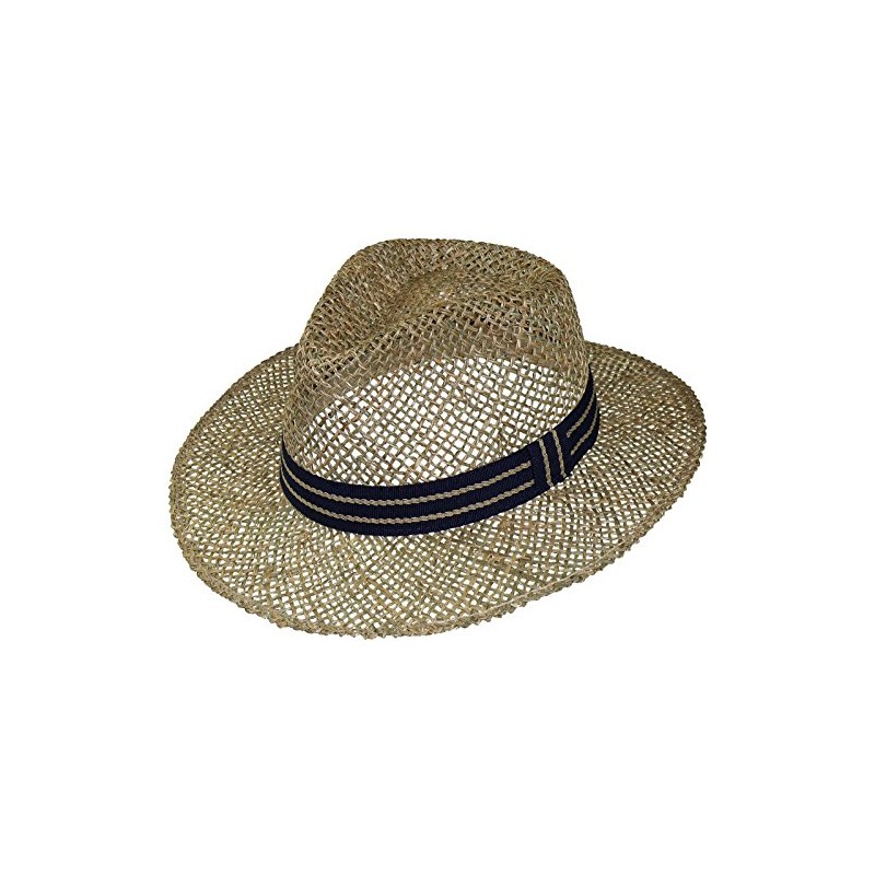 Harrys-Collection Seagrass Straw Hat Medium Size with Fabric Band, natural