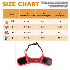 Adjustable Dog Muzzle Breathable Mesh Muzzles for Small Medium Large Dogs Soft Nylon Dog Mouth Guard Pet Safe Anti Biting Dog Muzzle for Prevent Barking Chewing (Red, XS)