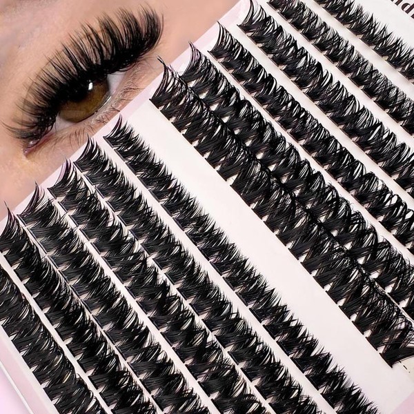 Mixed Size False Eyelashes Lash Clusters, 240pcs/set Natural Look Eyelashes