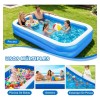 200cm Alberca Inflable Rectangular Piscinas Con Dos Flotador Azul