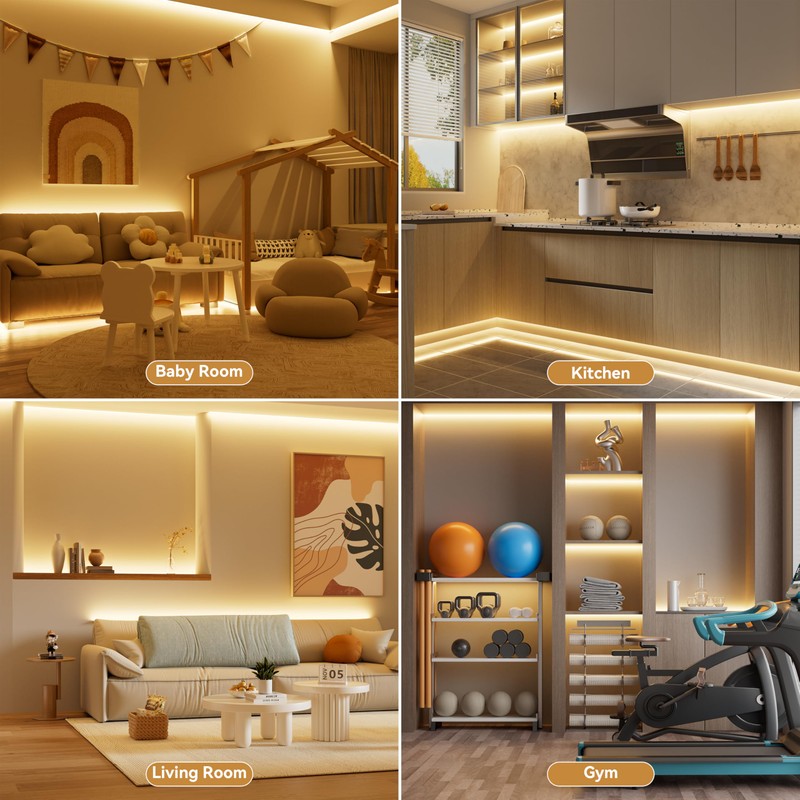 PAUTIX COB LED Strip Lights with RF Remote,32.8ft UL Listed