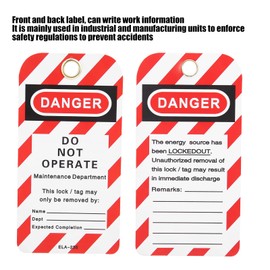 10PCS Lockout Tagout Tags,Danger Do Not Operate Safety Warning Front Back Label PVC for Equipment