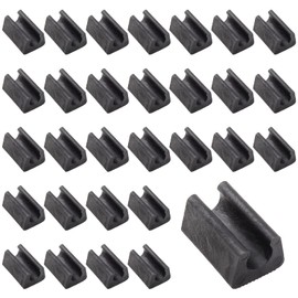 Bivethoi 30PCS Plastic Chair Feet Protectors 10mm Plastic Cap, Bar Stool Feet Floor Protectors Black Plastic Furniture Feet, Rectangle Chair Leg Covers Non-Slip Tips, Patio Chair Foot Pads Glides
