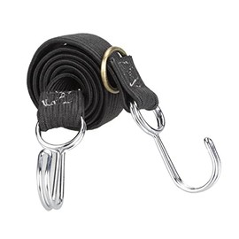 (pont du monde) Elastic Cord, For Bed Use, High Elasticity, With Metal Hooks, Belt, Luggage Fastening, Rubber Band (Set of 2, 1M, Black)