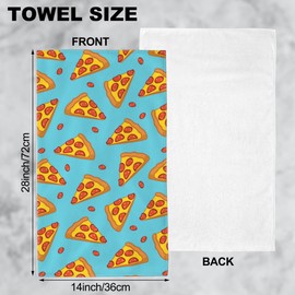 Wotinsi Doodle Pizza Hand Towel for Bathroom Set of 2 Hand Bath Towels Soft Absorbent Decorative Towels for Bathroom Kitchen Yoga Home Decor 14 x 28 in