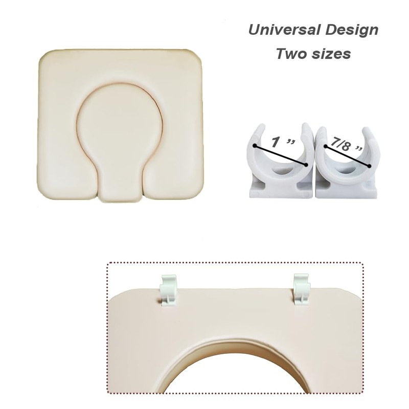 LilyBeauty PU Bedside Commode Seat Cushion, U Shape Soft Sponge