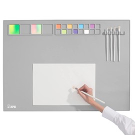 SAPID Extra Large 32"x24" Silicone Painting Mat with Raised Edges, NonStick Silicone Craft Mat for Resin Casting, Silicon Art Matt for Kids, Creator, Silicone Mats for Crafts, Clay, DIY, Gray