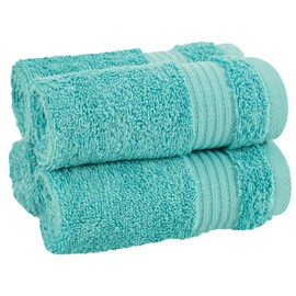 Cotton Paradise - Paños para baño, 13 x 13 pulgadas, 100 % algodón turco, suaves y absorbentes, toallas pequeñas para la cara, paños azul turquesa