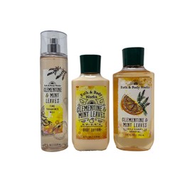 Clementine & Mint Leaves 3 Piece Set Includes; 8 oz Body Lotion, 10 oz Shower Gel, 8 oz Fine Fragrance Mist