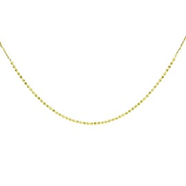 Hoops & Loops 14K Yellow Gold Italian Chain Diamond-Cut Beads Dainty Choker Necklace