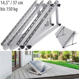 revolt Wall Mount PV Modules: Set of 2 Adjustable Aluminium Solar Panel Brackets, 14.5 Inches/37 cm (Photovoltaic Brackets Wall, Solar Panel Fixings Walls)