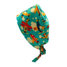 Scrub Hat Toy Airplanes Fabric Nurse Cap Doctor Do-Rag ER Skull Blue