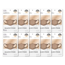 [MASCODE] お得な10袋（70枚入り） セット 【 マスコード 公式店】 SNS話題沸騰 累計3400万枚売上突破 不織布マスク バイカラーマスク 3Dマスク 小顔マスク 血色マスク ユニセックス 3Dマスク Mサイズ 10袋セット（1袋7枚入） (モカブラウン×ブラック紐)