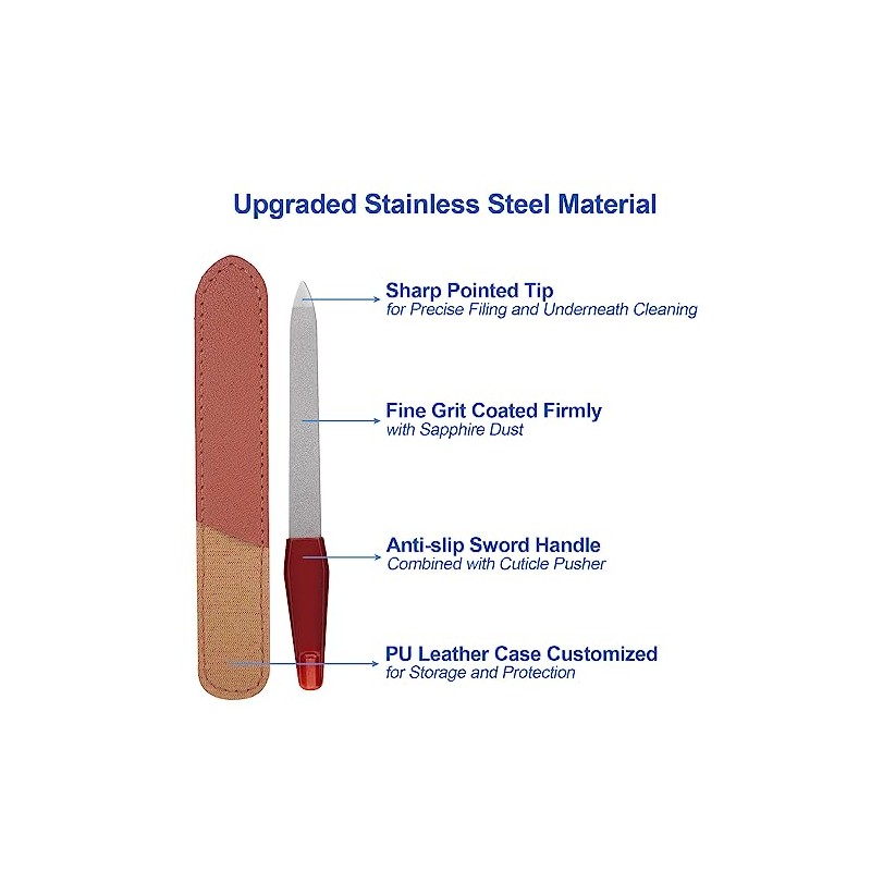 3 Pack Metal Nail File with Sharp Pointed Tip and