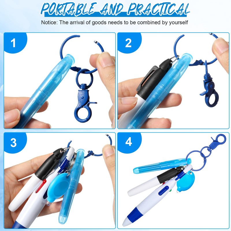 60 Pcs Mini Pens for Nurses Pen Badge Clip with