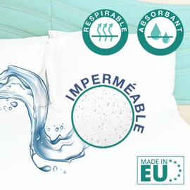 Waterproof Mattress Protector, 140 x 190 cm, 140 x 200 cm, 90 x 190 cm, 160 x 190 cm, 160 x 200 cm, Fitted Sheet, Large Fitted Sheet, 30 cm, Quiet Protection, Bed Insulator/Dust Mite Resistant,