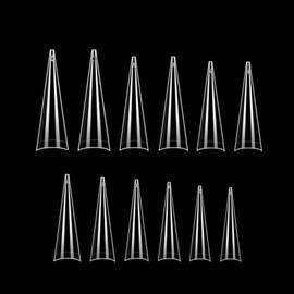 KADS 3XL Extra Long Nail Tips Fake Nails Tips Clear Nature for Acrylic Nails, Full Half Cover Flat Tapered Square Nail Tips (13)