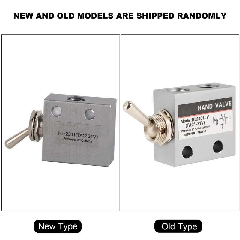 HL2301 3 Position 2 Port Toggle Switch Pneumatic Mechanical Valve