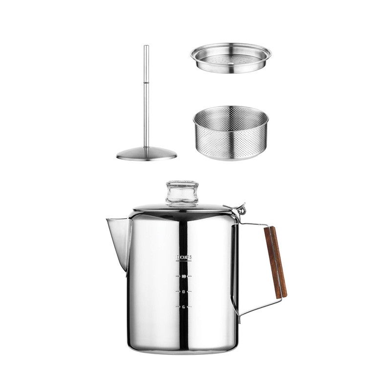 Fox Run Rapid Brew Stainless Steel Stovetop Percolator Coffee Pot,