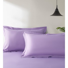 Envelope Closure Pillow Cases 2 Pack Microfiber Light Purple Pillows Cases Wide Edge Pillowcase Soft Breathable and Non Shrinking King Pillowcases 20x36