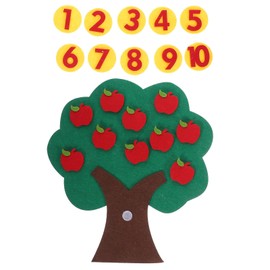MAGICLULU Numbers Felt Tree Board Addition Subtraction Math Games Teaching Aids Kindergarten Numbers Counting Toy Apple Tree Numbers Matching Game for Preschool Learning