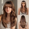 Allbell Honey Brown Wigs for Women Long Straight Layered Wig