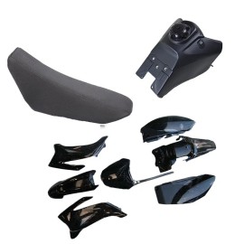 Unbranded/Generic Black TTR110 TTR 110 Plastics Fender Kit+Seat+Fuel Tank Yamaha TTR110E Dirt Bike
