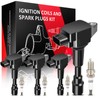 SCITOO 4 ignition coils with 4 iridium Spark Plugs for