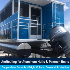 TotalBoat AlumiPaint AF Copper Free Aluminum and Pontoon Boat Bottom Paint (Blue, Quart)