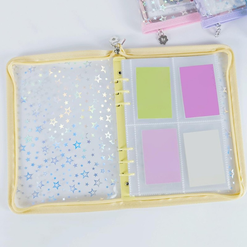Sealing Notebook, Transparent A5, Storage Binder, 6 Holes, 4 Pockets,