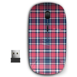 KAWAMOUSE 2.4G Ergonomic Portable USB Wireless Mouse for PC, Laptop, Computer, Notebook with Nano Receiver (Tartan)