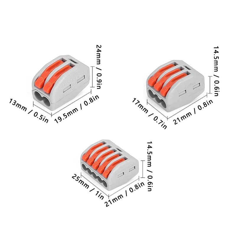 60Pcs Lever Nuts Quick Connect Wire Connector Conductor PCT‑212 ‑
