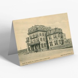 GREETING CARD - Vintage Illinois USA - East St Louis. National Hotel Stock Yards