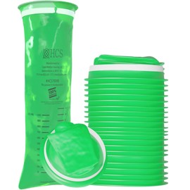 HCS MEDICAL SOLUTIONS HCS Bolsas desechables para vómitos, 24 bolsas biodegradables de emesis verdes, grado médico, 40 onzas líquidas, bolsas desechables para vómitos, enfermedades de coche, taxi, en