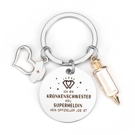 Keyring Nurse Gifts for Nurses Elderly Care Gift Nurse Gifts for Caregivers Exam Caregiver Gifts Thank You Best Graduation Gift, Stainless Steel Nurse 26