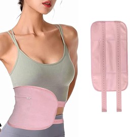 Adjustable Reusable Castor Oil Pack Wrap for Skin Comfort & Relaxation - Pink (Oil Not Included)