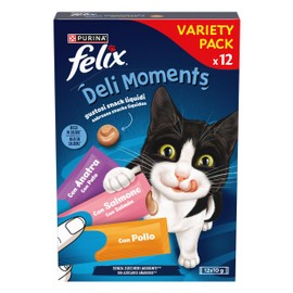 FELIX Deli Moments Snack Liquidi per Gatti Adulti, 12 Confezioni da 10 g