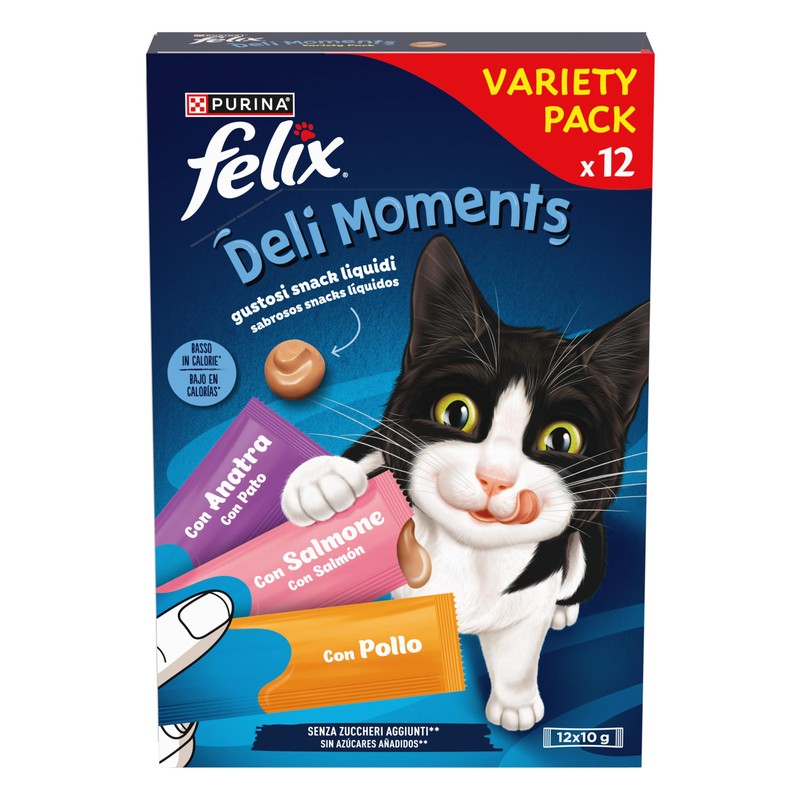 FELIX Deli Moments Snack Liquidi per Gatti Adulti, 12 Confezioni
