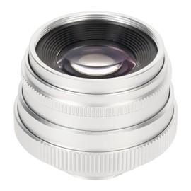 35mm Manual Focus Lens F1.6 C Mount Large Aperture Manual Focus Prime Lens for Mirrorless Cameras Silver