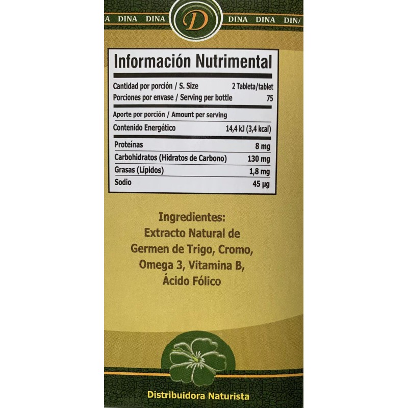 Dina Levadura de cerveza 150 Tabletas Omega 3 Vitamina B